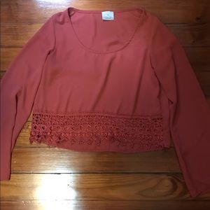 Boho burnt orange crop top